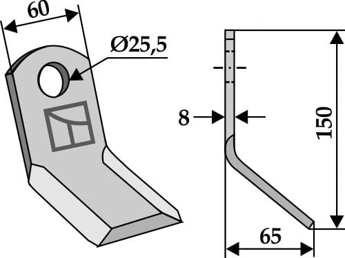 Y- Messer 150mm - passend zu Leckron 6400080